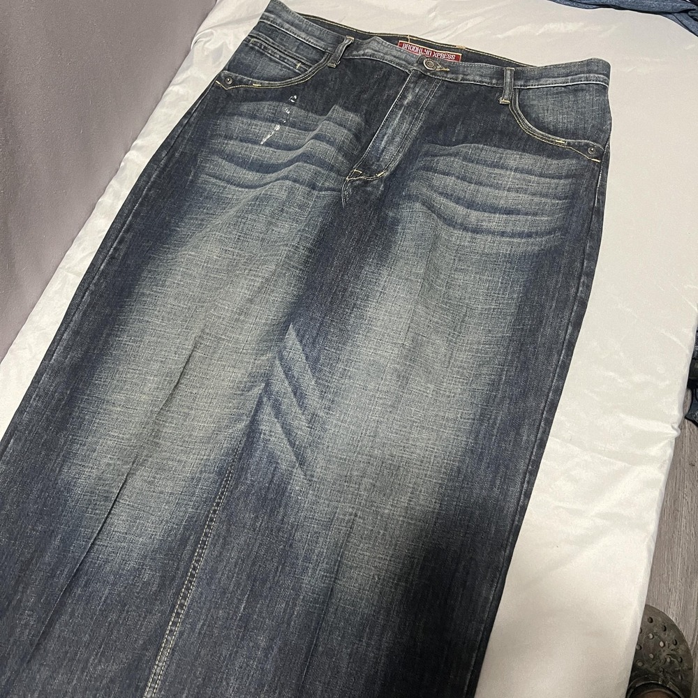 Brooklyn Xpress Collection Jeans Mens 38x34 Dark Wash Wide Leg Relaxed Denim - Picture 8 of 8